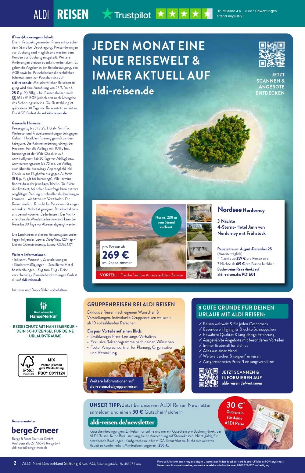 aldi reisen prospekt august 2