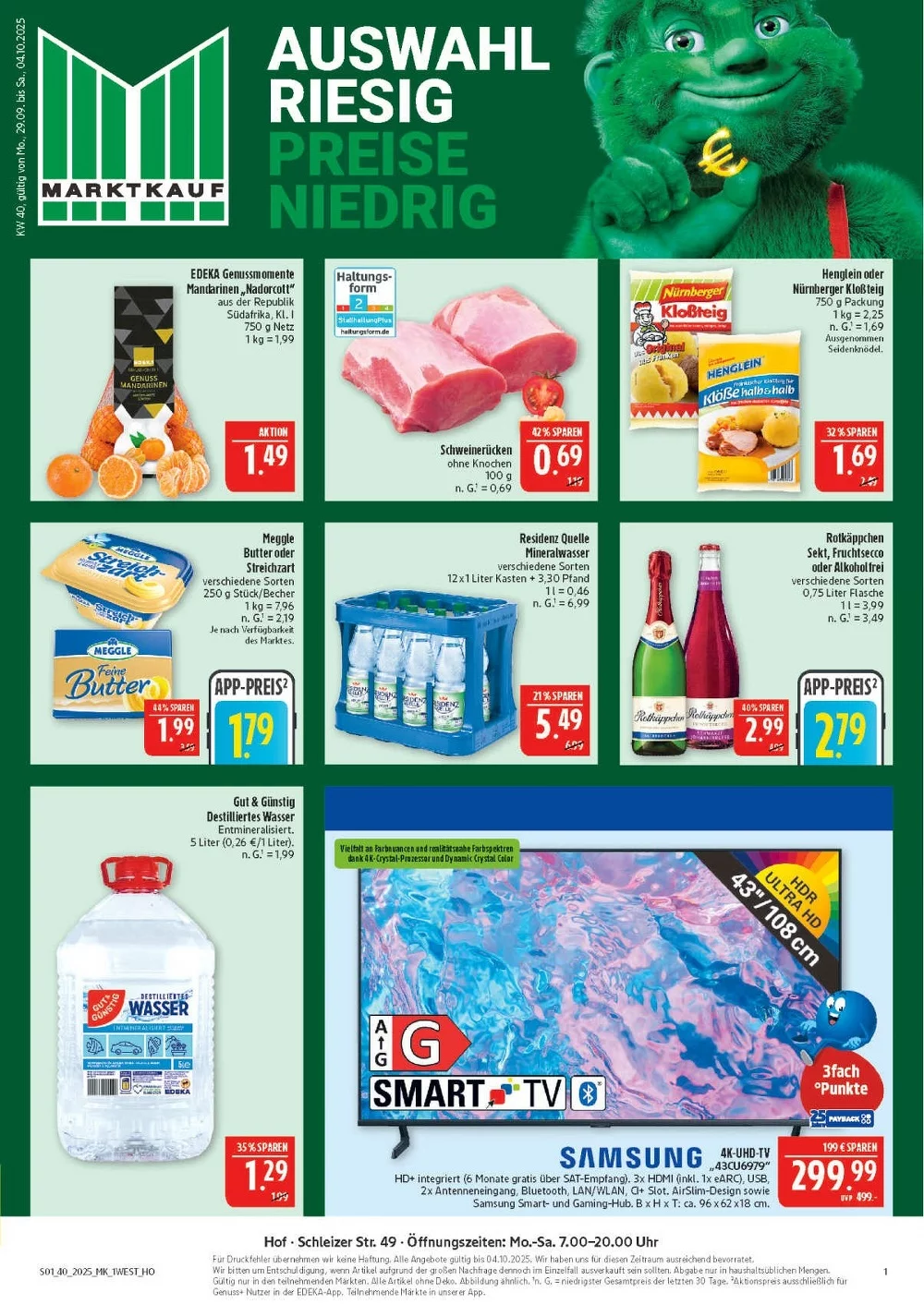 marktkrauf hof prospekt kw40