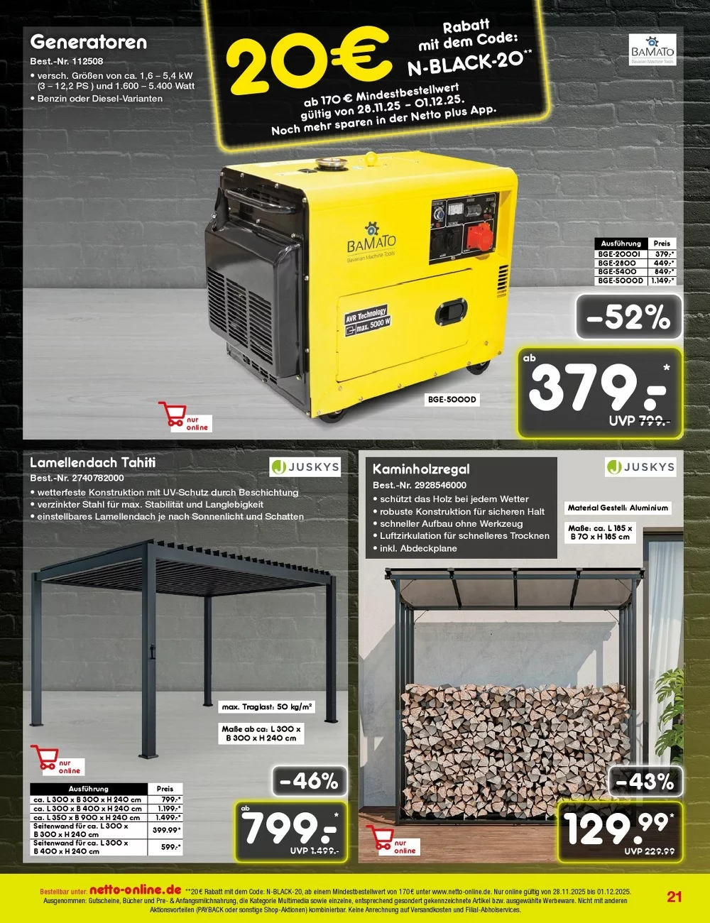 Netto marken prospekt Bestellmagazin November 21