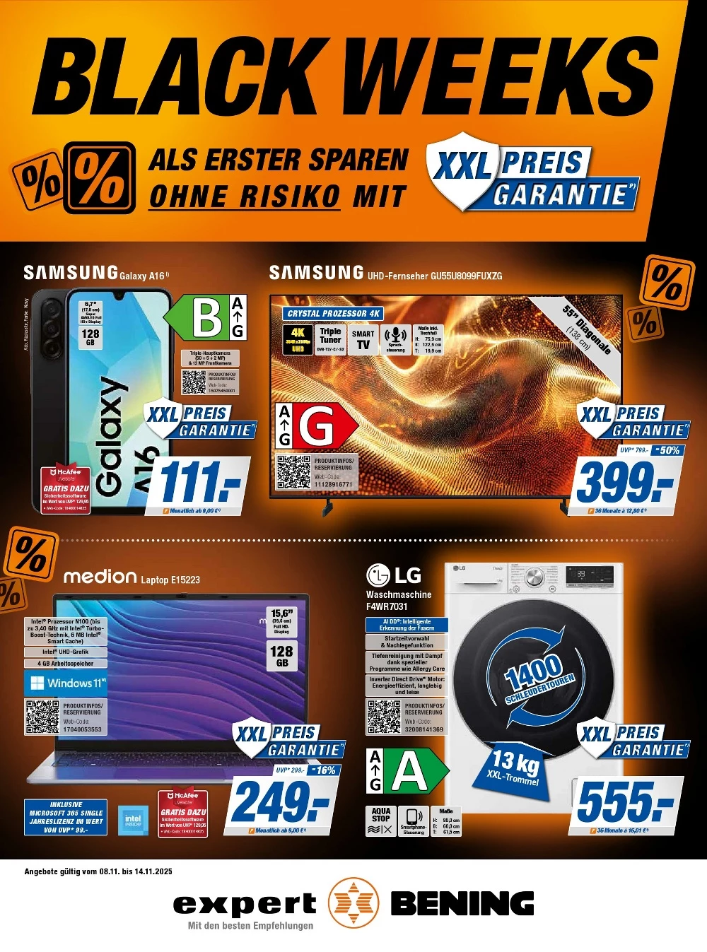 Expert Bening Prospekt ab 15.11.2025 Angebote Blättern 1 expert bening prospekt kw-46