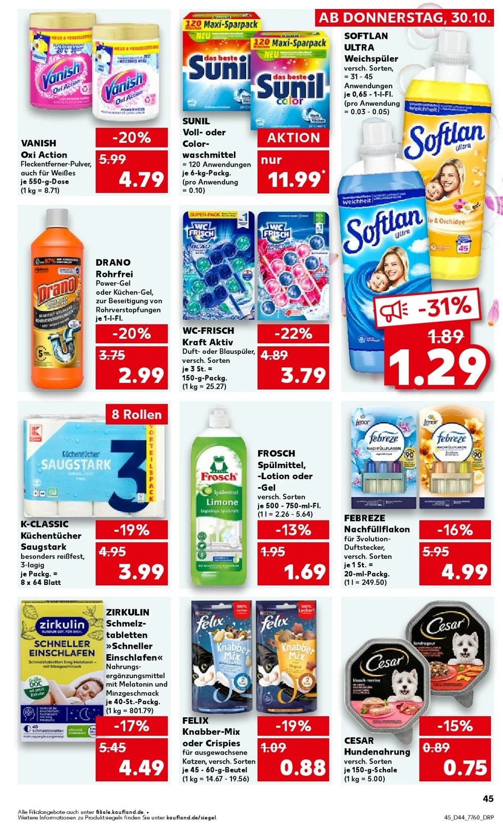 kaufland prospekt oktober 30 november 5 45