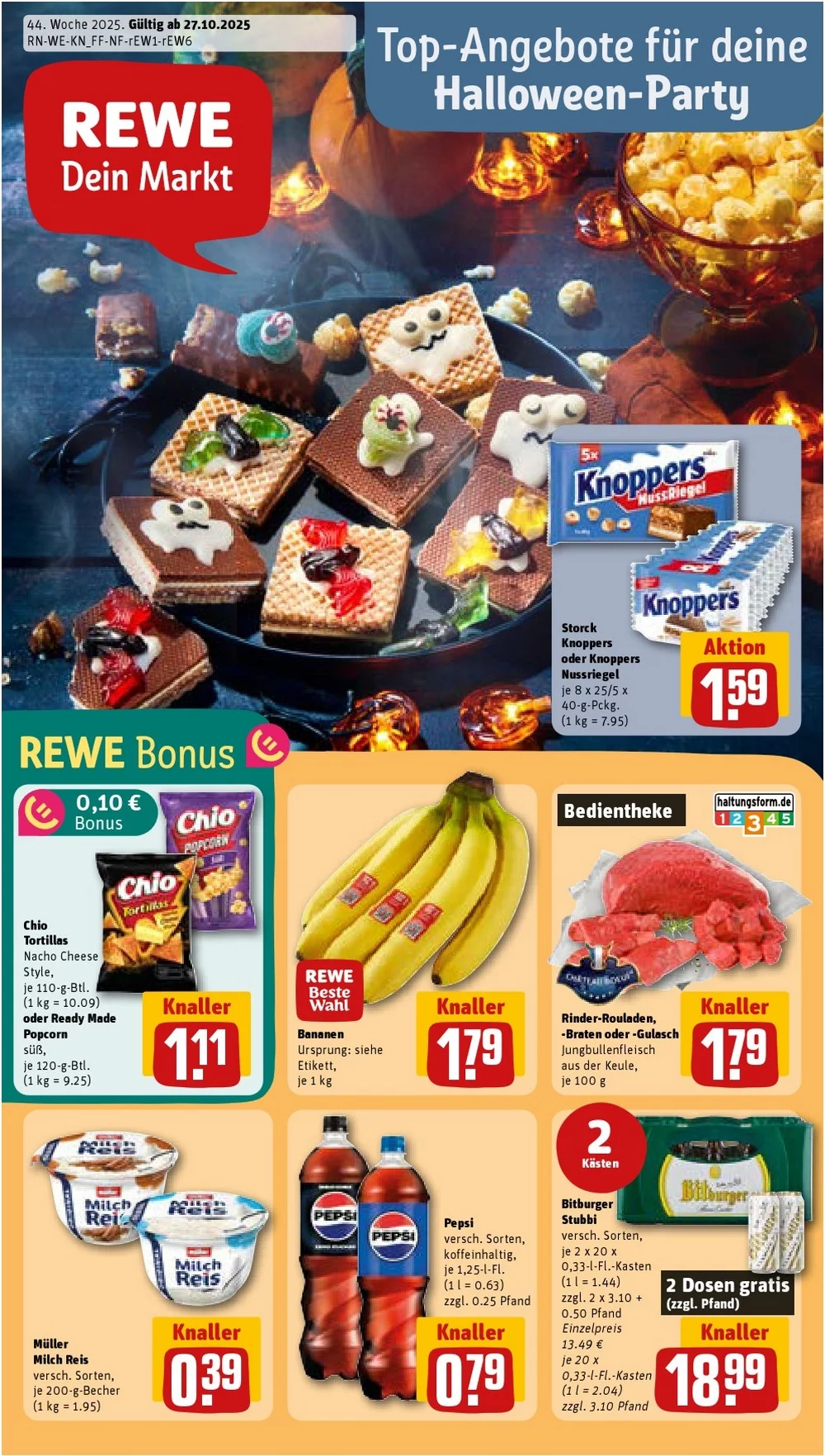 Rewe Prospekt Neu ab 27.10.2025 Angebote Blättern 1 rewe prospekt kw44