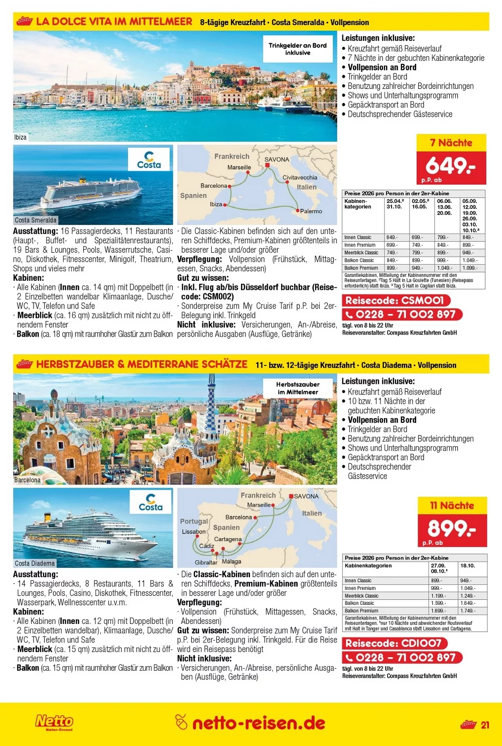 Netto marken prospekt Reisemagazin 21