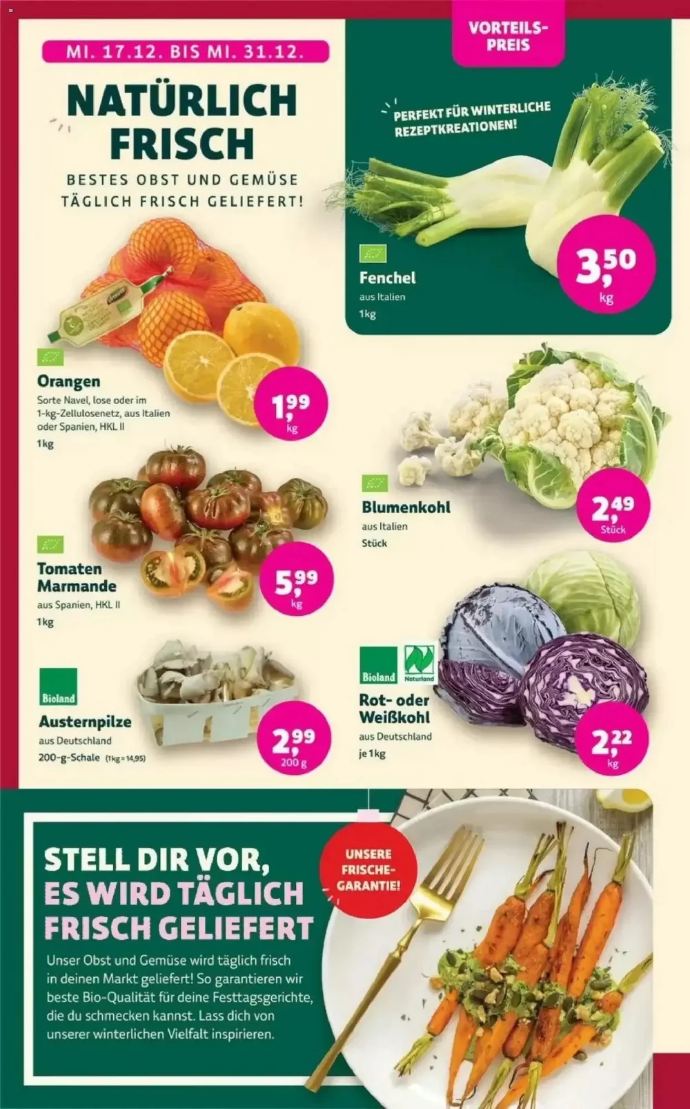 Denn's Biomarkt Prospekt ab 17.12.2025 Angebote Blättern 2 denns biomarkt prospekt dezember 17 312