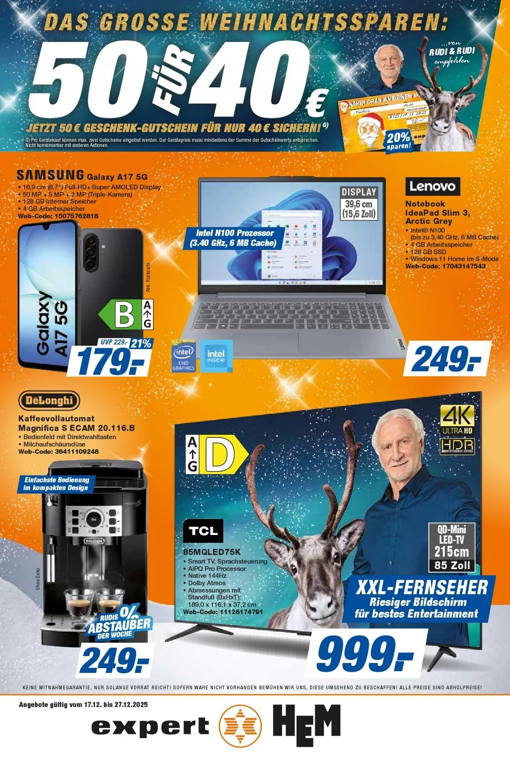 HEM Expert Prospekt ab 19.12.2025 Angebote Blättern 1 hem expert prospekt kw52