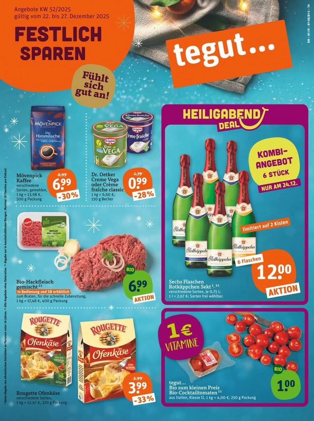 Tegut Prospekt ab 22.12.2025 Angebote Blättern 3 tegut prospekt december 22 27 3