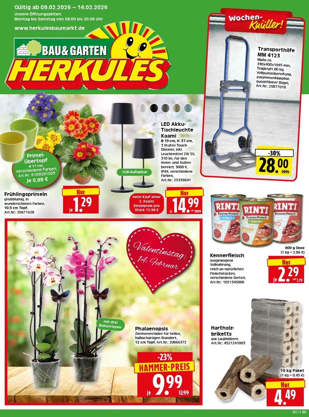 Herkules Baumarkt Prospekt ab 23.02.2026 Angebote Blättern 1 herkules baumarkt prospekt kw-7