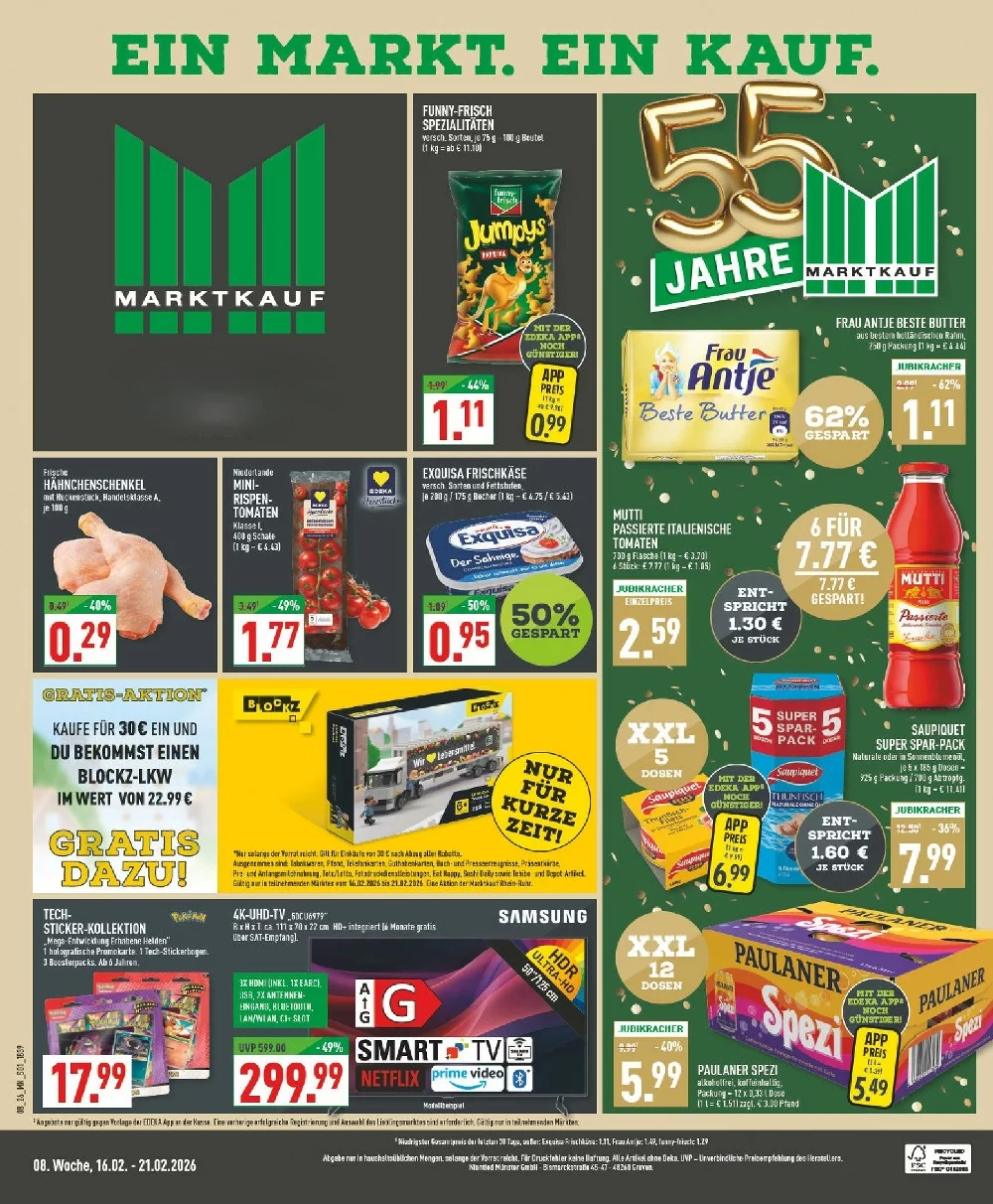Marktkauf Prospekt ab 16.02.2026 Angebote Blättern 1 marktkrauf prospekt kw-8
