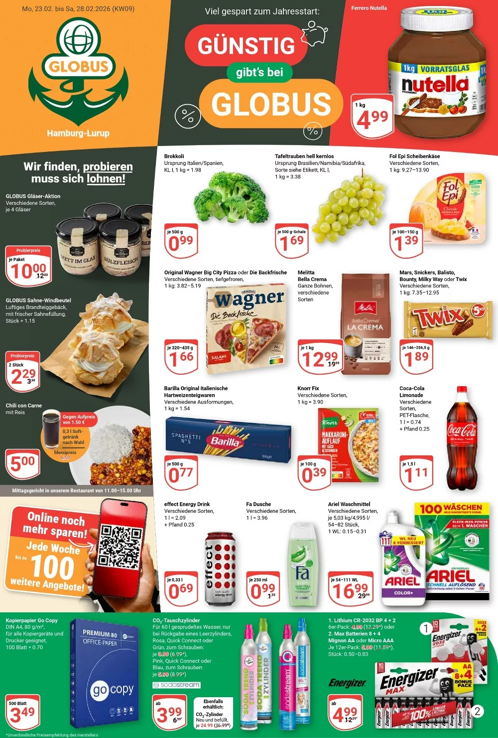 Globus Prospekt ab 23.02.2026 Angebote Blättern 1 globus prospekt kw-9