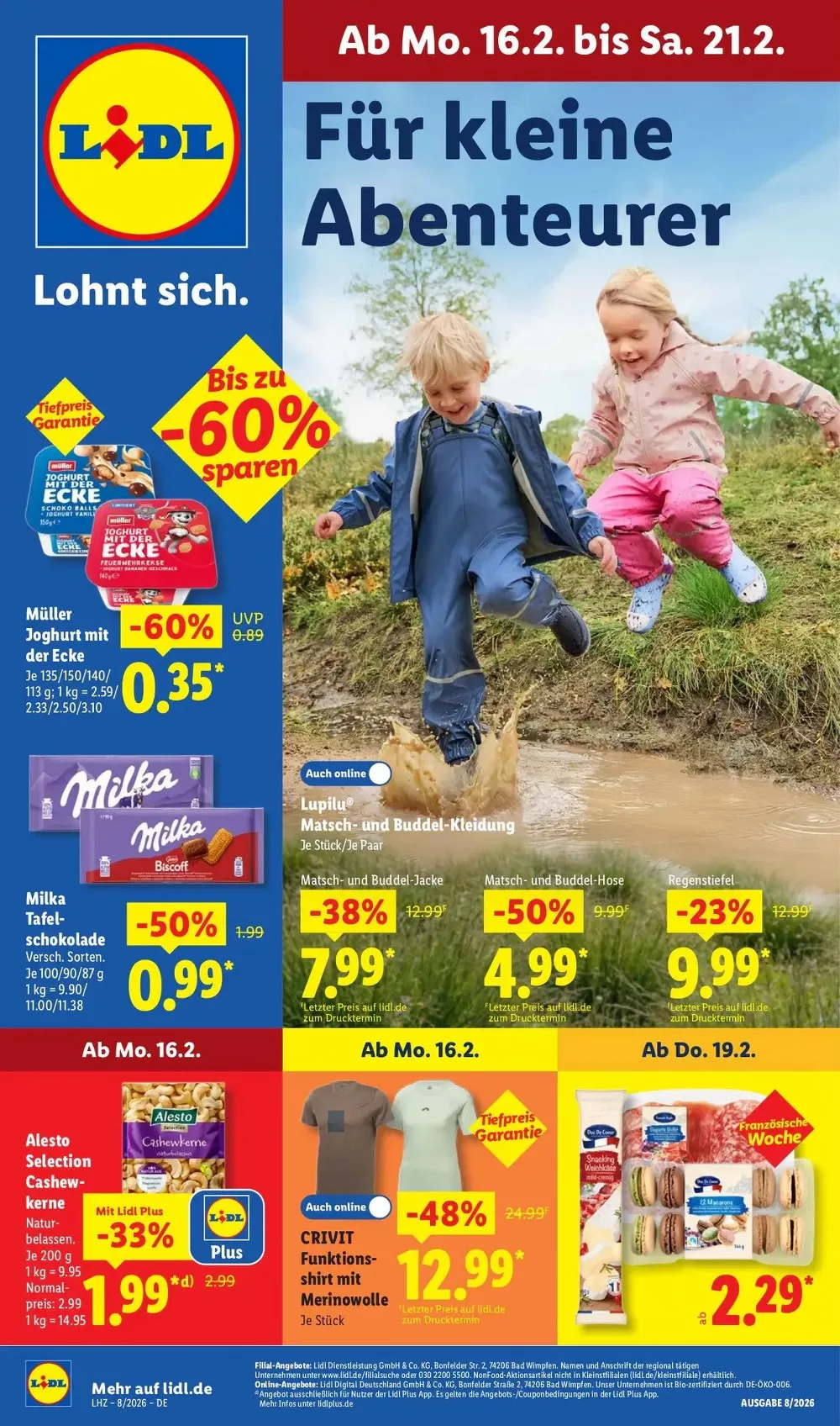 Lidl Prospekt ab 16.02.2026 nächste Woche Blättern 1 lidl prospekt kw-8