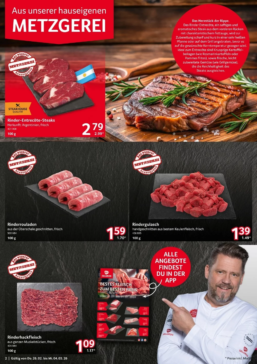 Selgros Prospekt (Food) ab 26.02.2026 Angebote Blättern 2 selgros prospekt februar 26 2