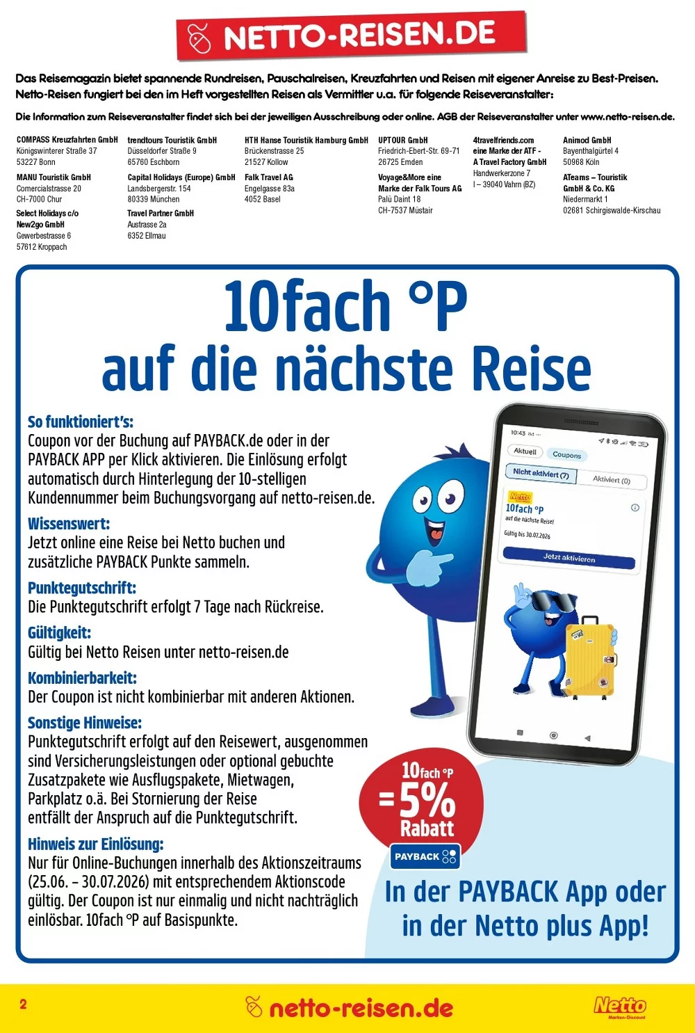 Netto Marken-Discount Reisen Prospekt August 2026 2 netto marken prospekt reisen prospekt juli 2