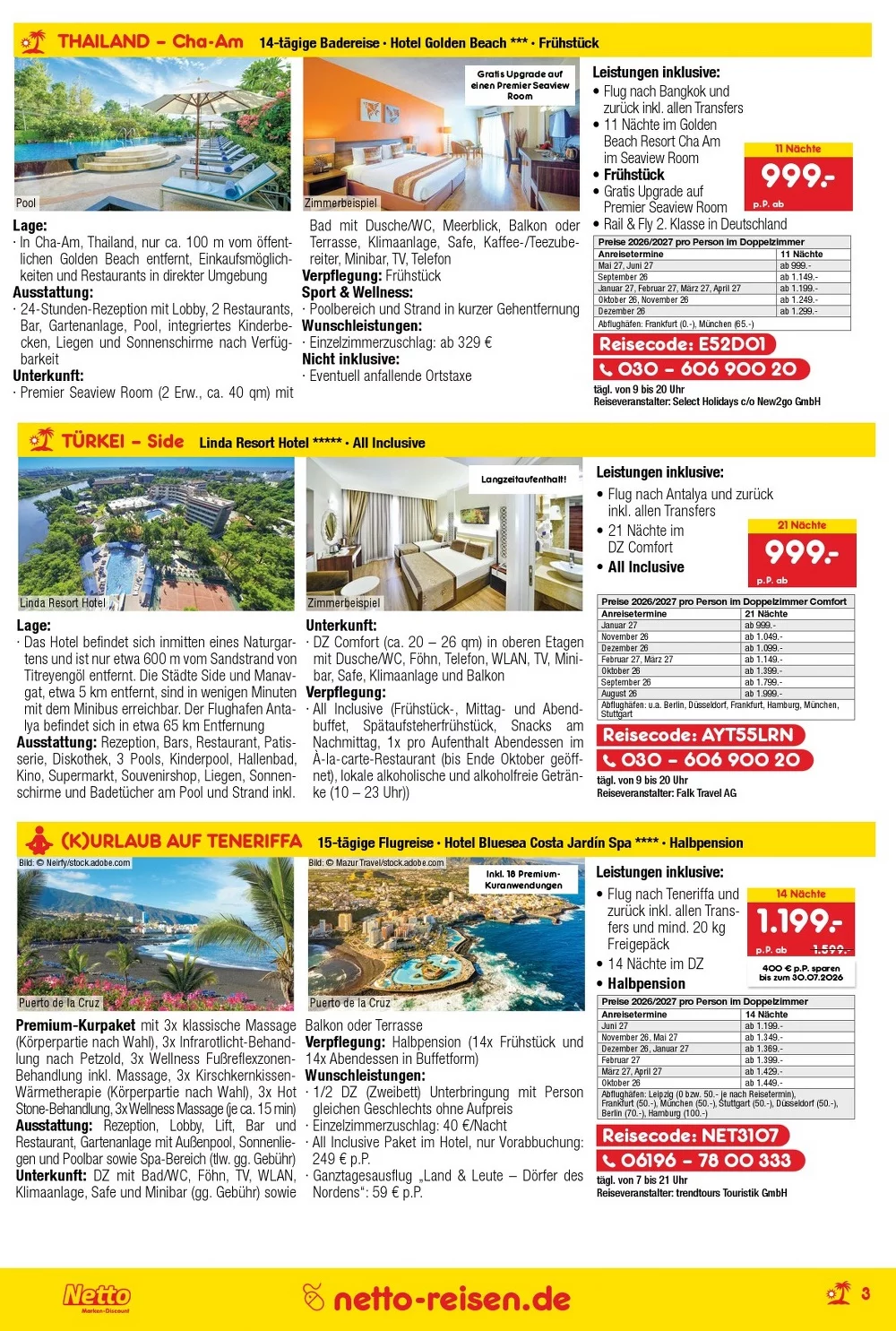 Netto Marken-Discount Reisen Prospekt August 2026 3 netto marken prospekt reisen prospekt juli 3