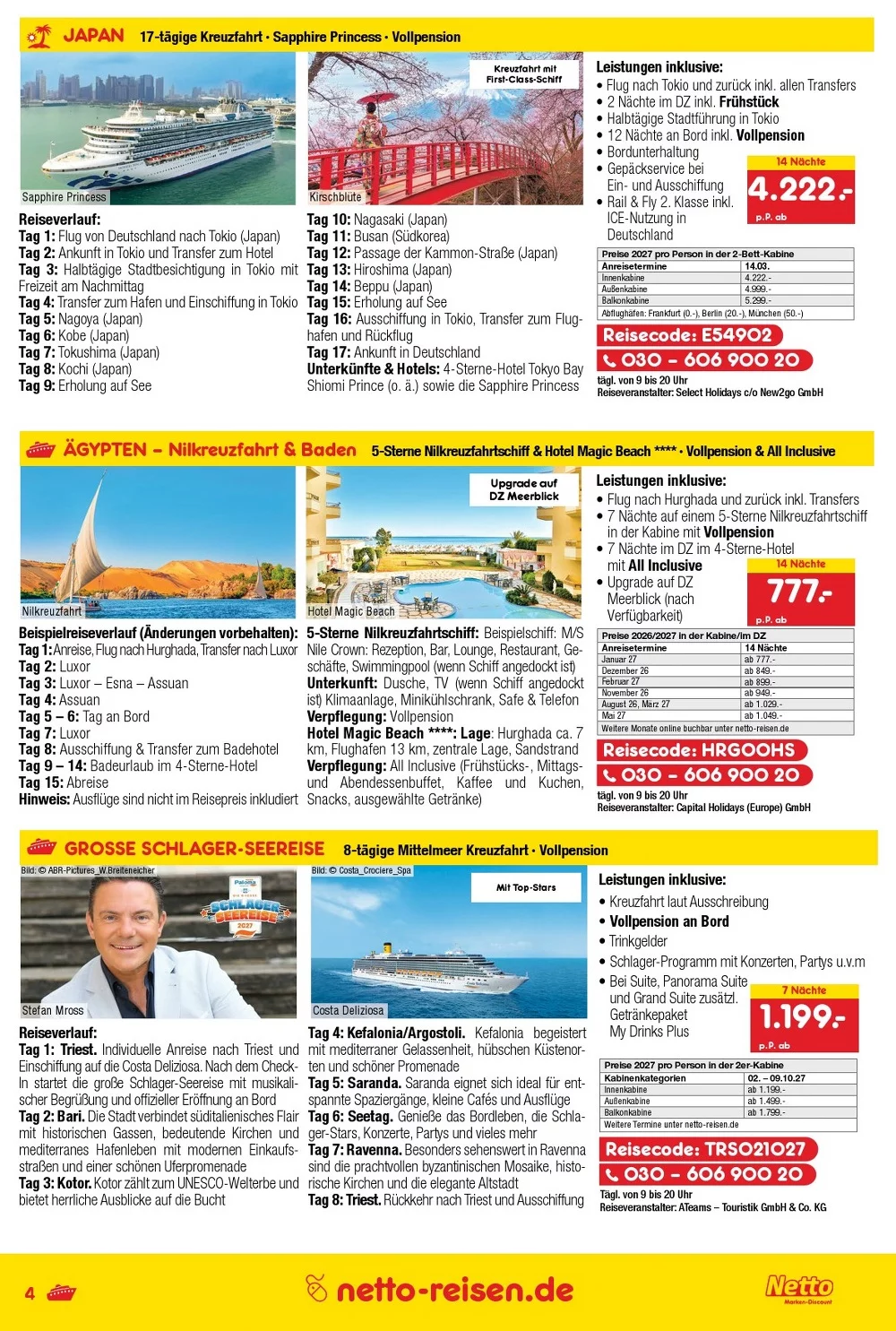 Netto Marken-Discount Reisen Prospekt August 2026 4 netto marken prospekt reisen prospekt juli 4