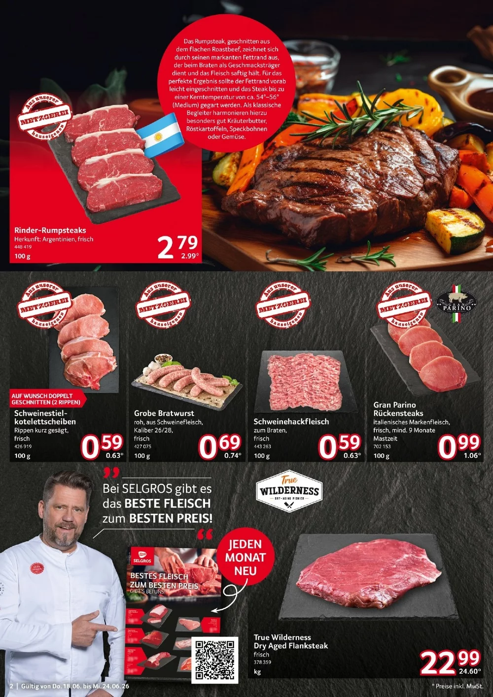 Selgros Prospekt (Food) ab 02.07.2026 Angebote Blättern 2 selgros food prospekt juni 18 24 2