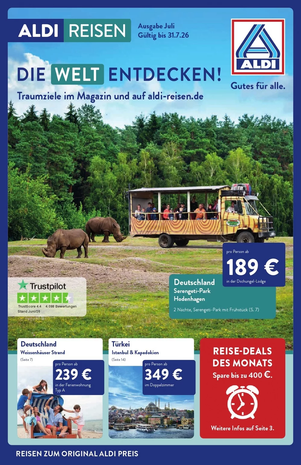 aldi nord reisen juli