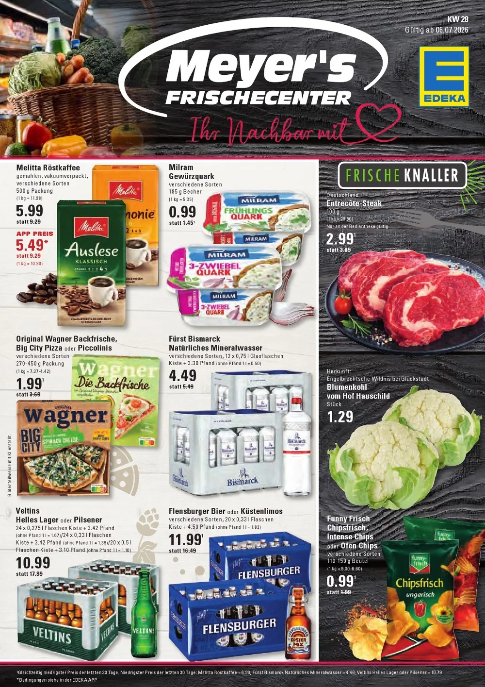 Edeka Meyer’s Frischecenter Prospekt ab 03.08.2026 Angebote Blättern 1 edeka meyers prospekt kw-28
