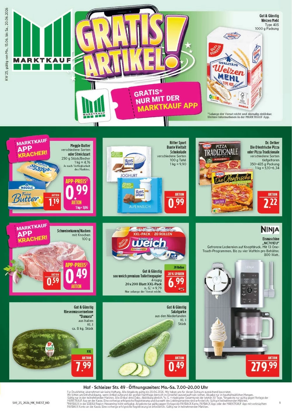 Marktkauf Prospekt Hof ab 15.06.2026 Angebote Blättern 1 marktkrauf hof prospekt kw-25