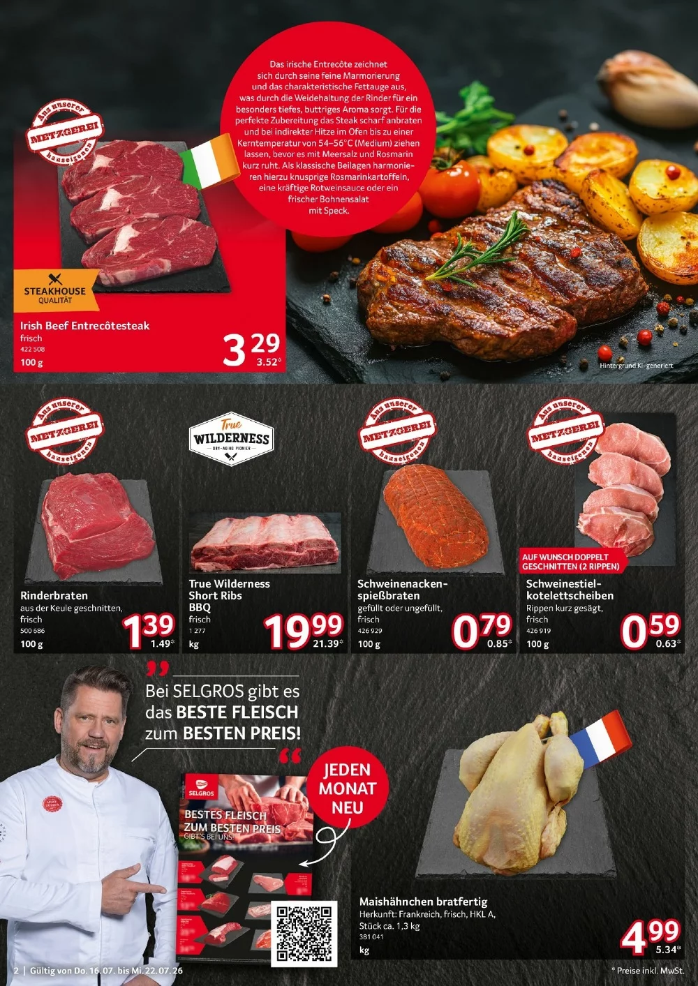 Selgros Prospekt (Food) ab 30.07.2026 Angebote Blättern 2 selgros food prospekt juli 16 22 2
