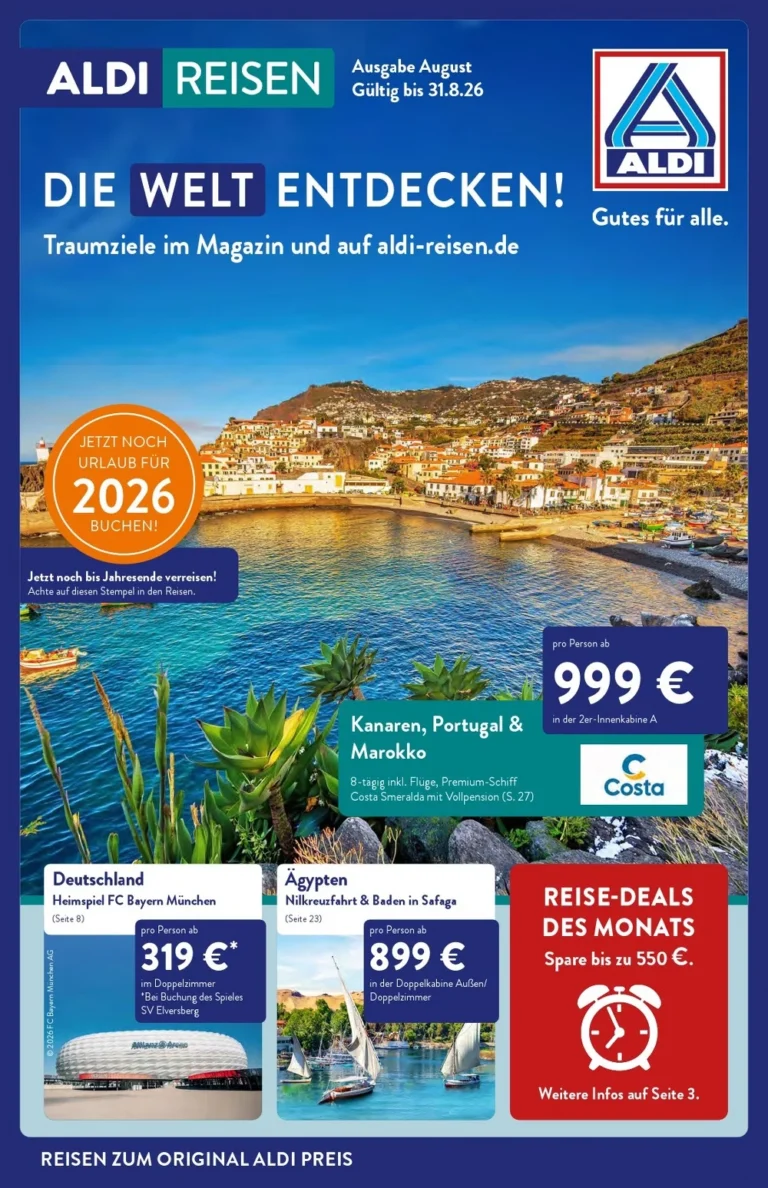 Prospekterst 7 aldi nord reisen prospekt august