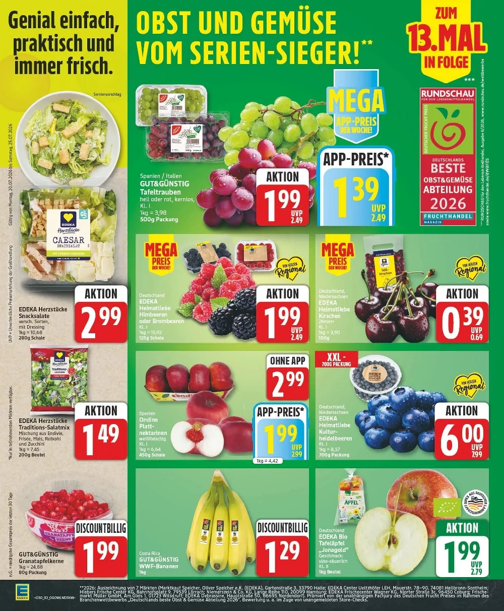 Edeka Prospekt ab 20.07.2026 nächste Woche Blättern 2 edeka prospekt juli 20 25 2 2