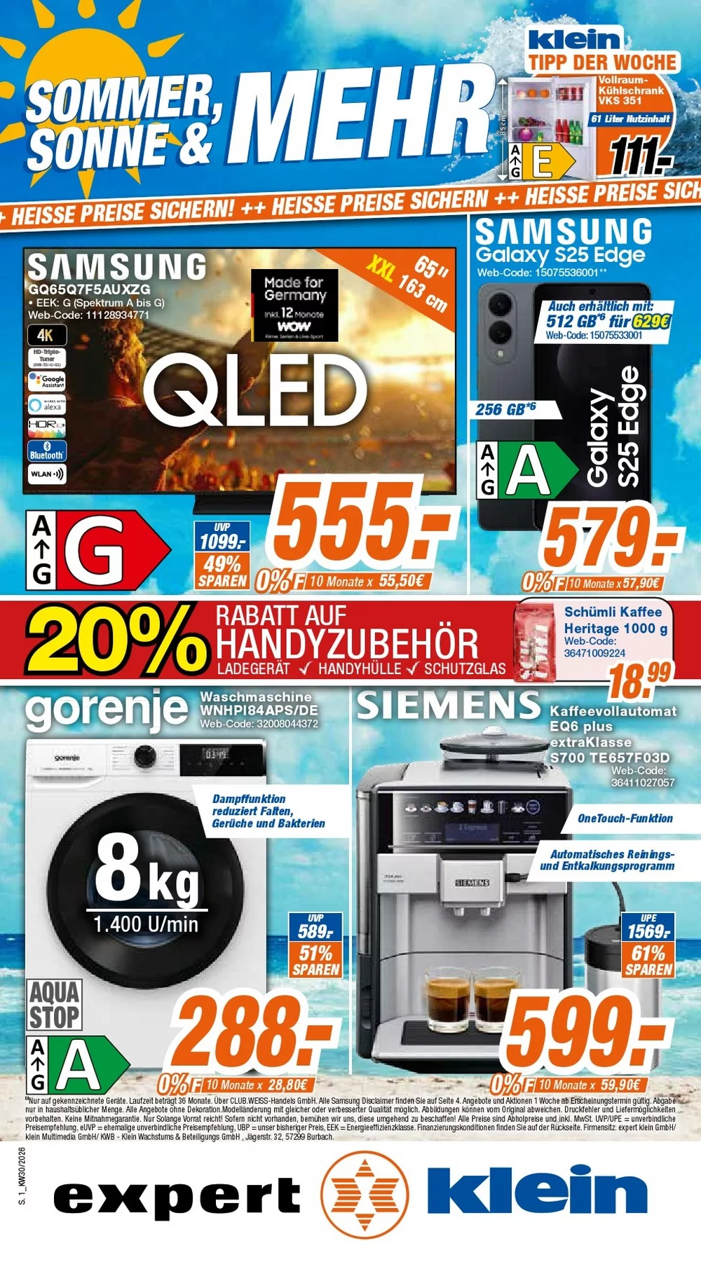 Expert Klein Prospekt ab 01.08.2026 Angebote Blättern 1 expert klein prospekt kw-30
