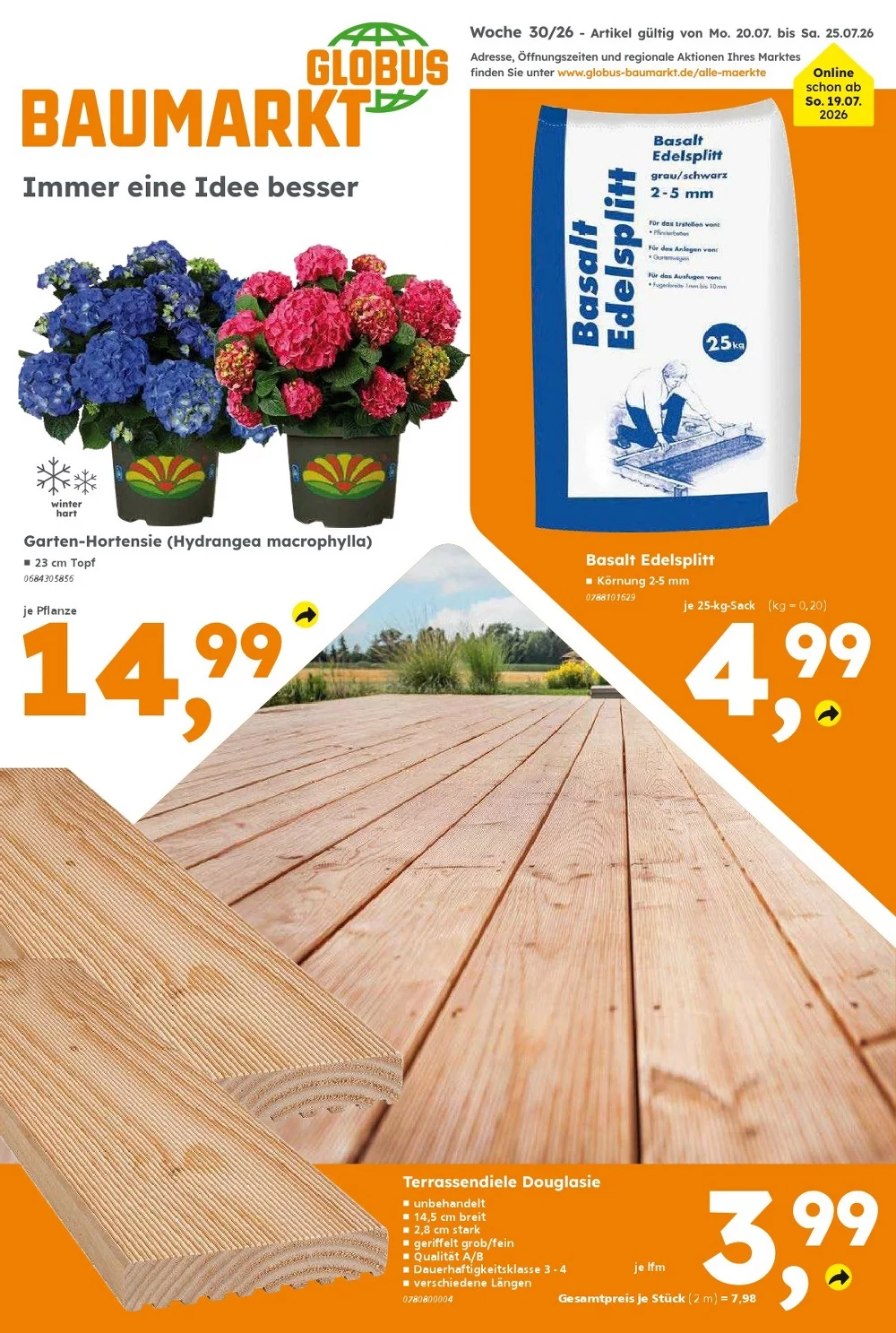 Globus Baumarkt Prospekt ab 03.08.2026 Angebote Blättern 1 globus baumarkt prospekt kw-30
