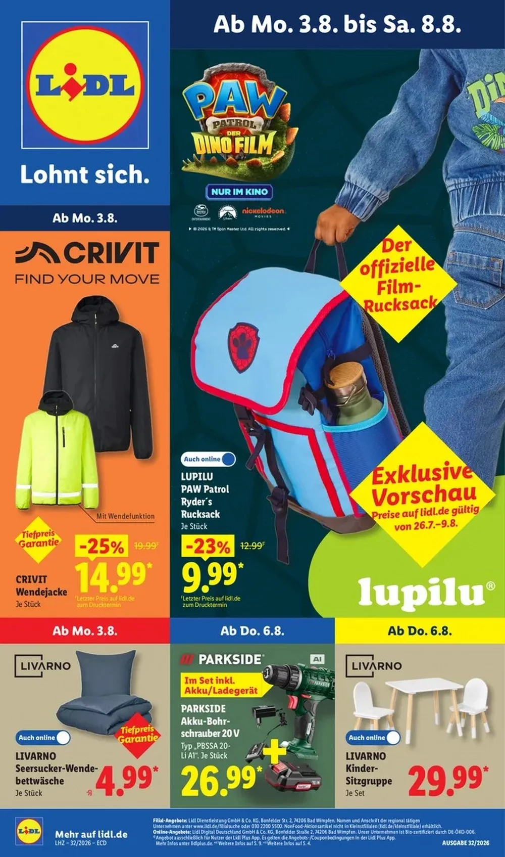 Lidl Prospekt ab 03.08.2026 Angebote Blättern 1 lidl prospekt kw-32