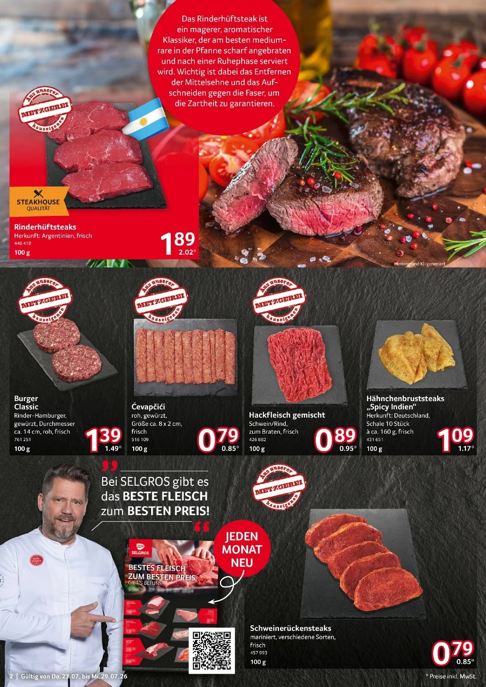 Selgros Prospekt (Food) ab 06.08.2026 Angebote Blättern 2 selgros food prospekt juli 23 292