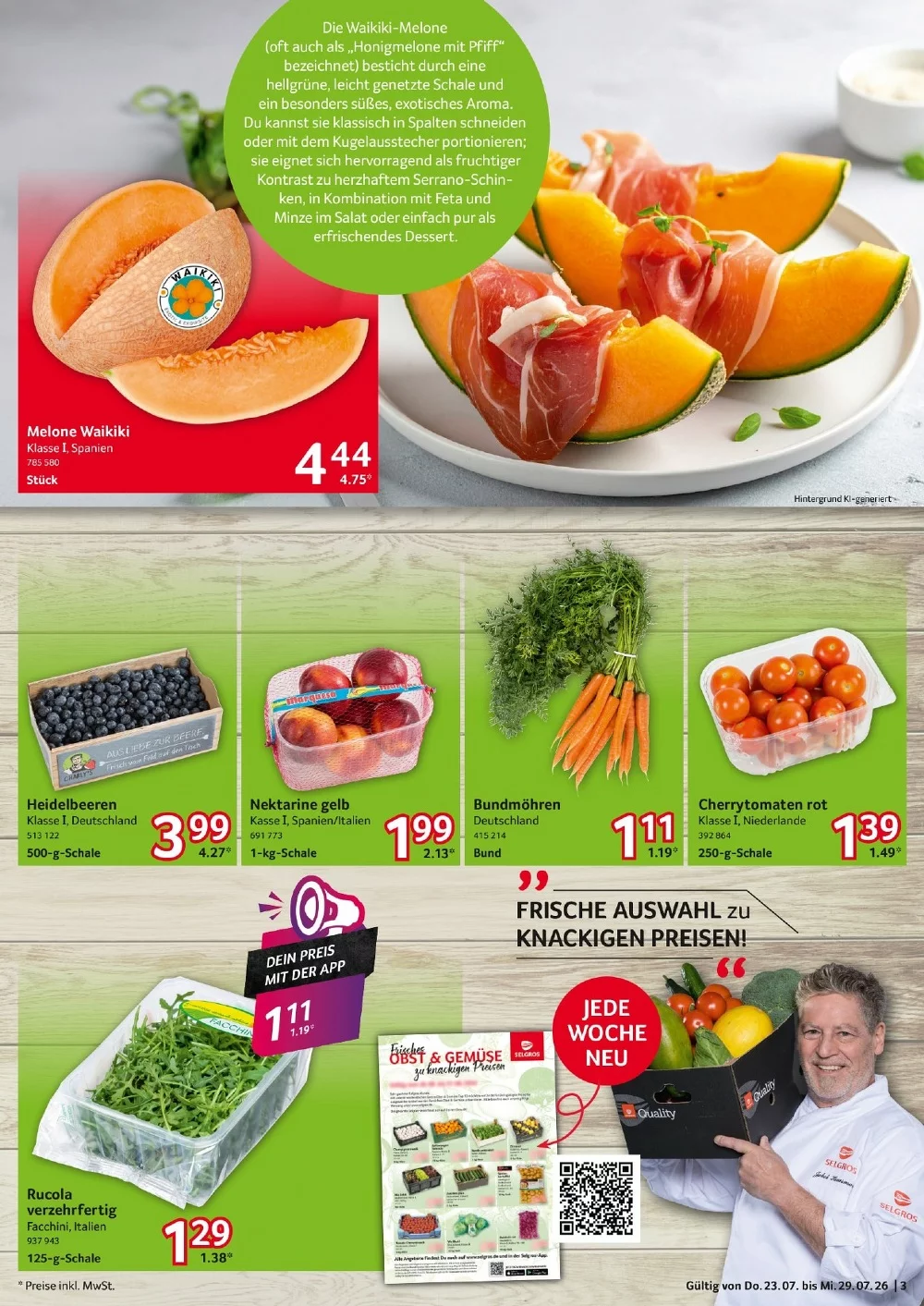 Selgros Prospekt (Food) ab 06.08.2026 Angebote Blättern 3 selgros food prospekt juli 23 293
