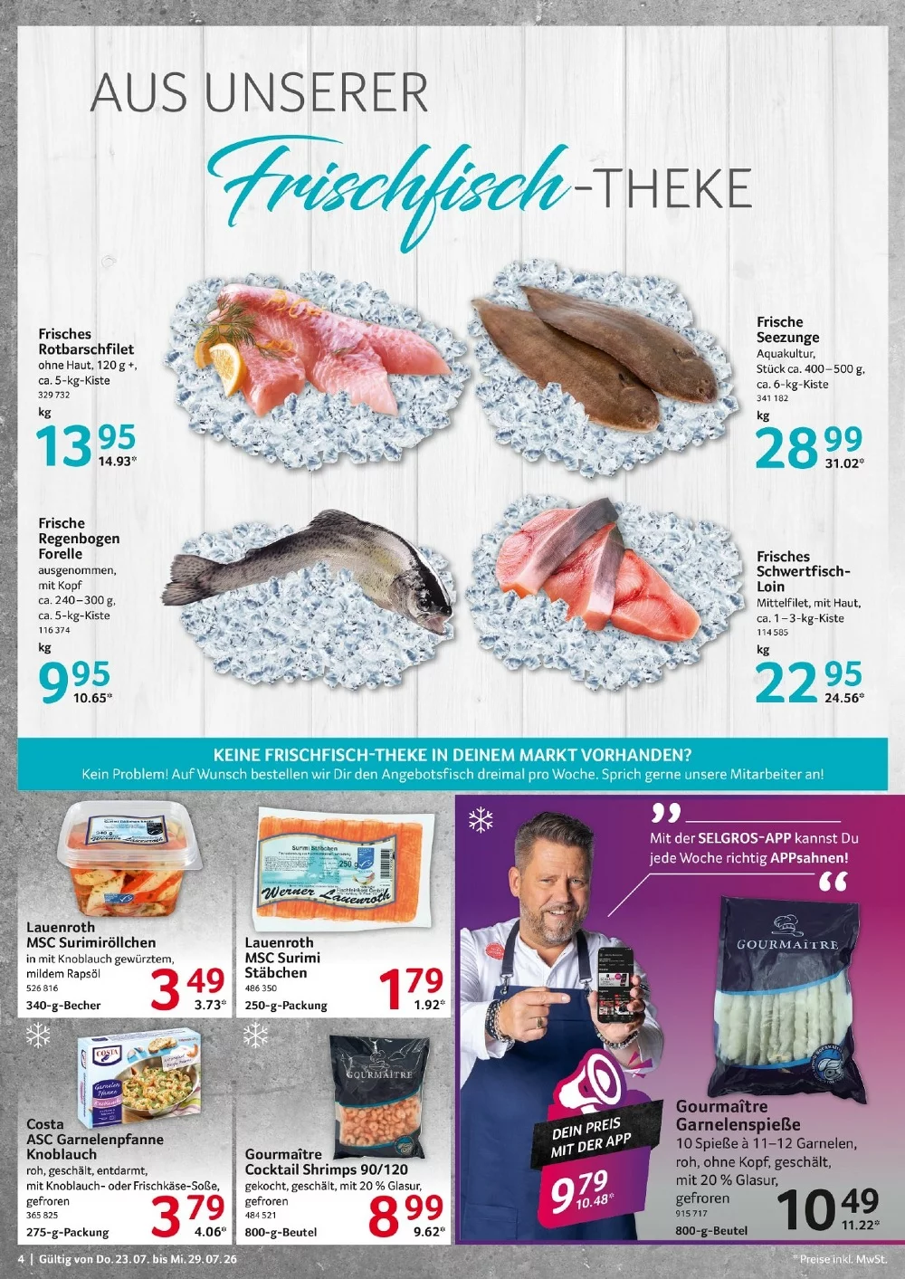 Selgros Prospekt (Food) ab 06.08.2026 Angebote Blättern 4 selgros food prospekt juli 23 294