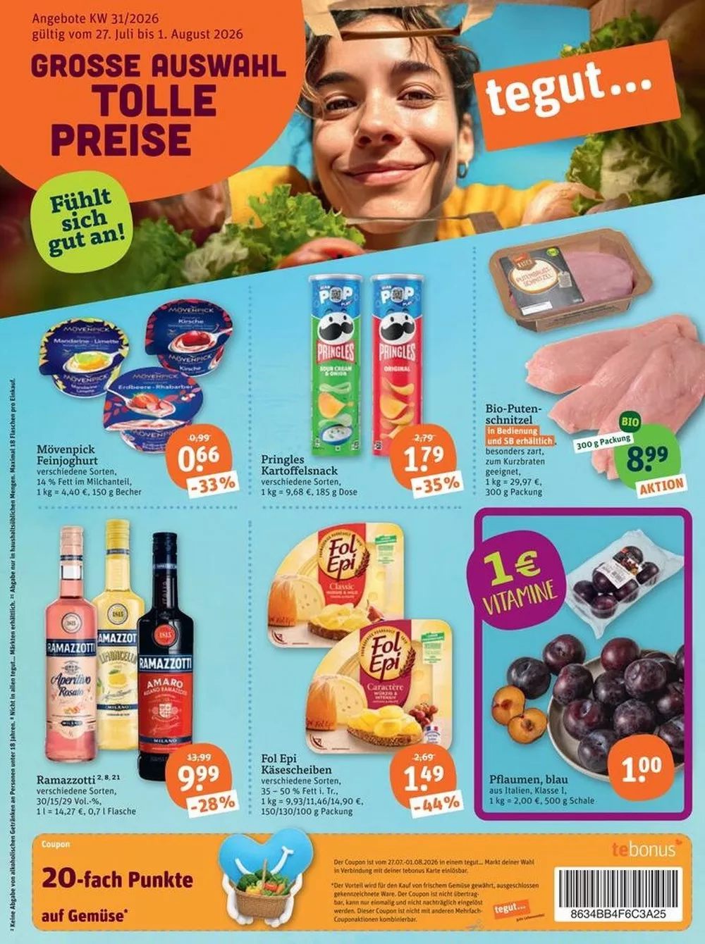 Tegut Prospekt ab 03.08.2026 Angebote Blättern 3 tegut prospekt juli 27 august 1 3