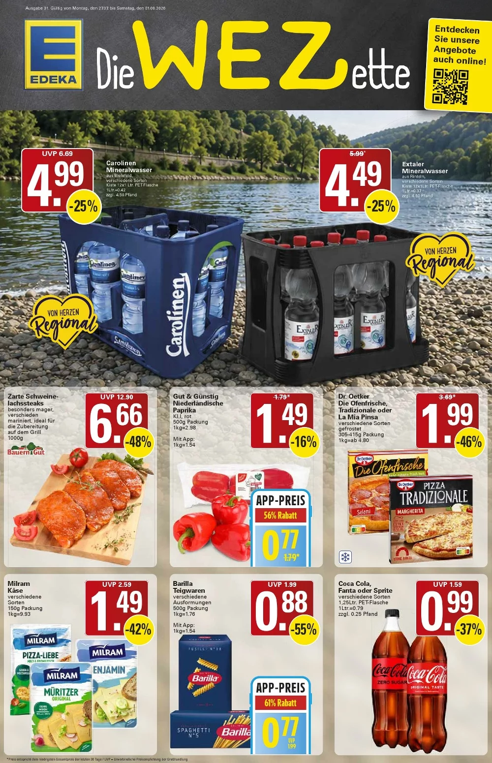 WEZ Prospekt ab 27.07.2026 Angebote Blättern 1 wez prospekt juli 27 august 1 1
