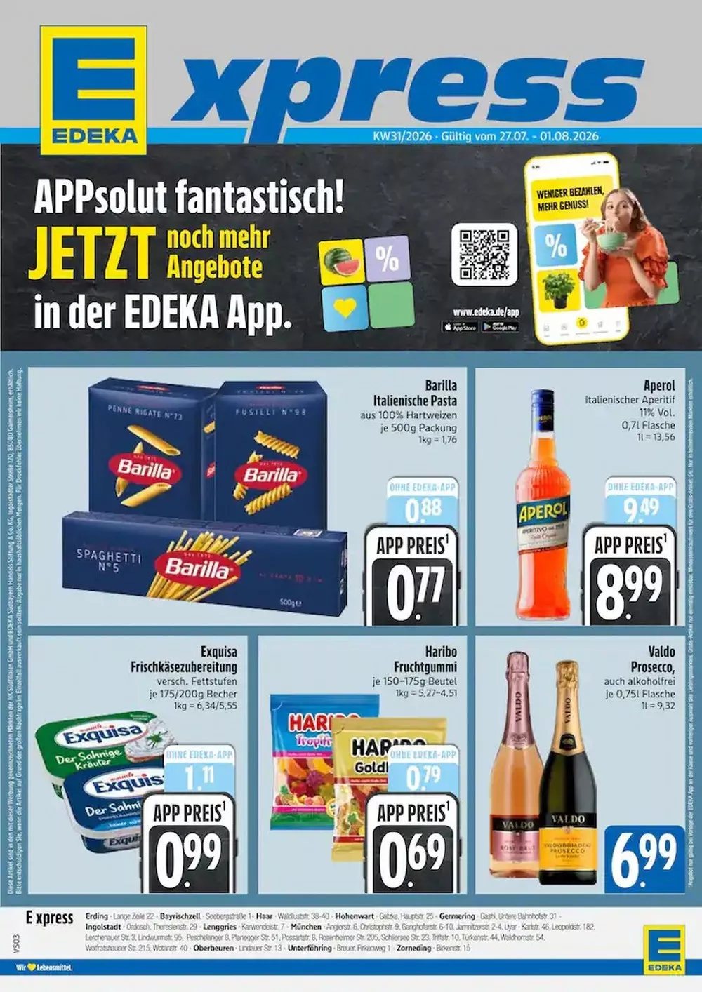 Edeka Xpress Prospekt ab 27.07.2026 Angebote Blättern 1 xpress prospekt kw-31