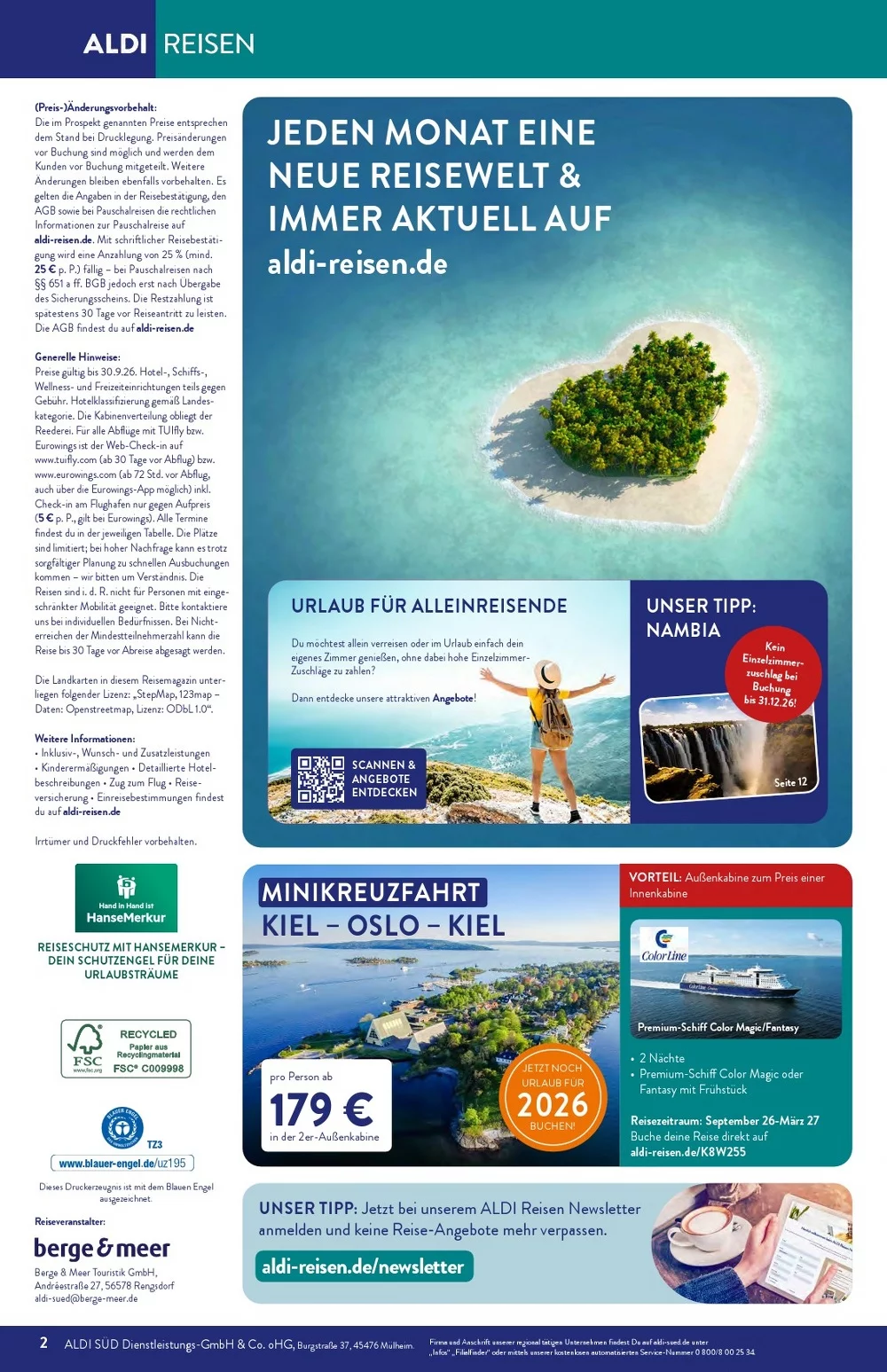Aldi Süd Reisen Prospekt September 2026 2 ALDI SUeD ALDI Reisemagazin September 2026 2
