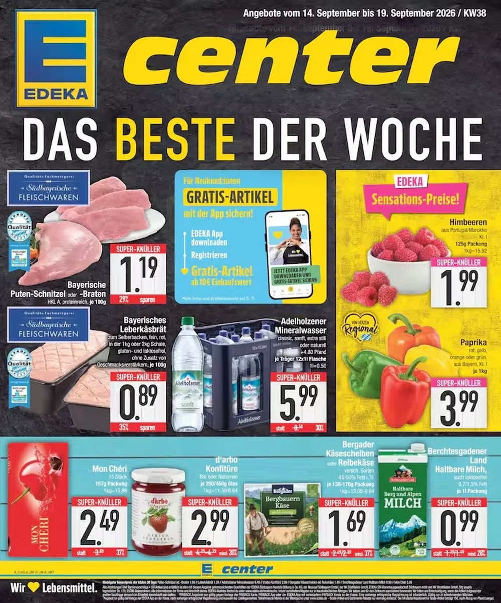 E Center Prospekt ab 14.09.2026 Angebote Blättern 1 e center prospekt kw-38 neu