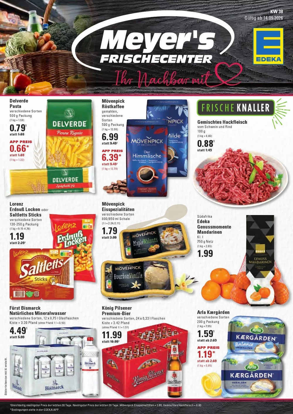 Edeka Meyer’s Frischecenter Prospekt ab 14.09.2026 Angebote Blättern 1 edeka meyers prospekt kw-38