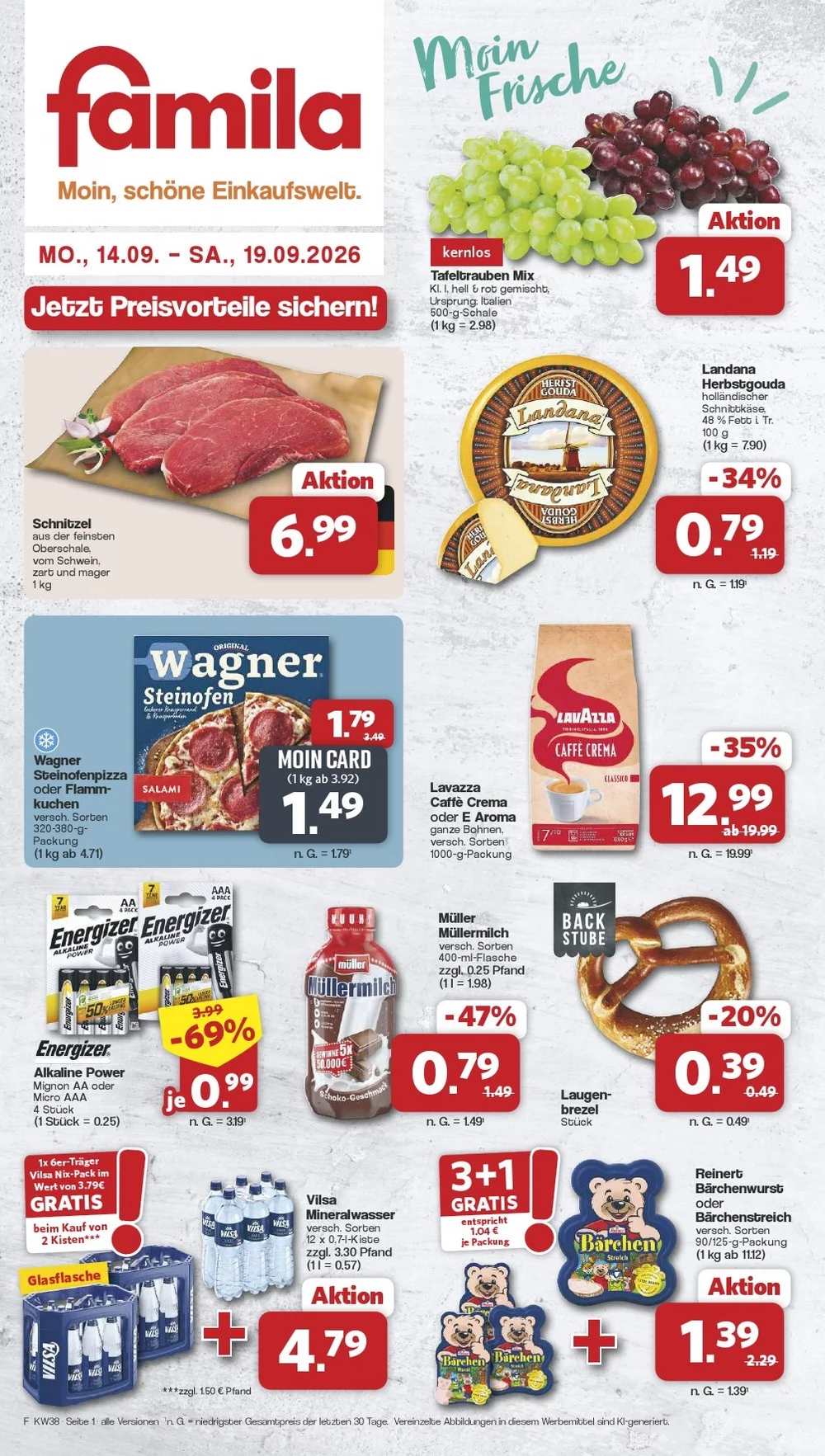 Famila Prospekt ab 14.09.2026 Angebote Blättern 1 famila prospekt kw-38