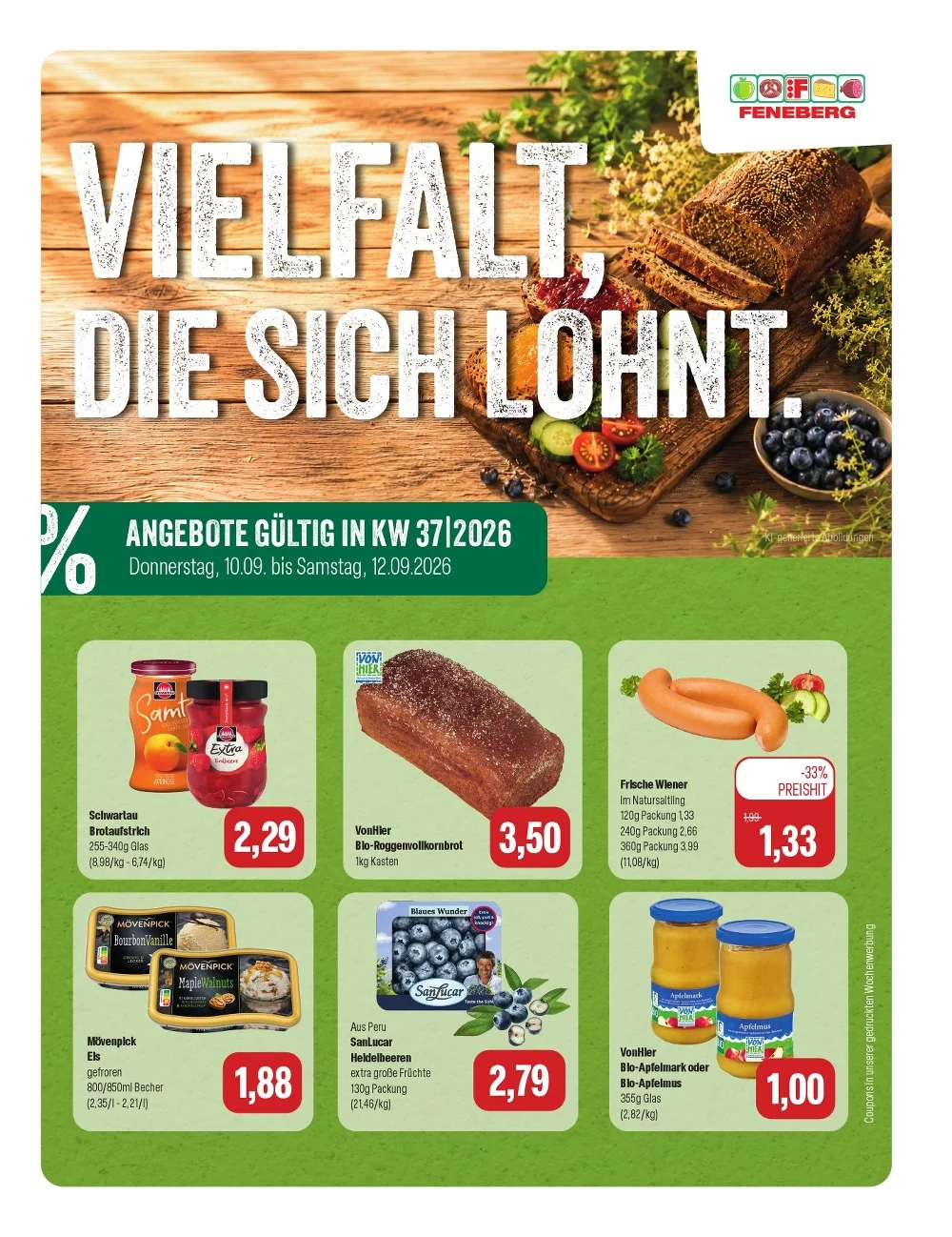 Feneberg Prospekt ab 24.09.2026 Angebote Blättern 1 feneberg prospekt kw-37