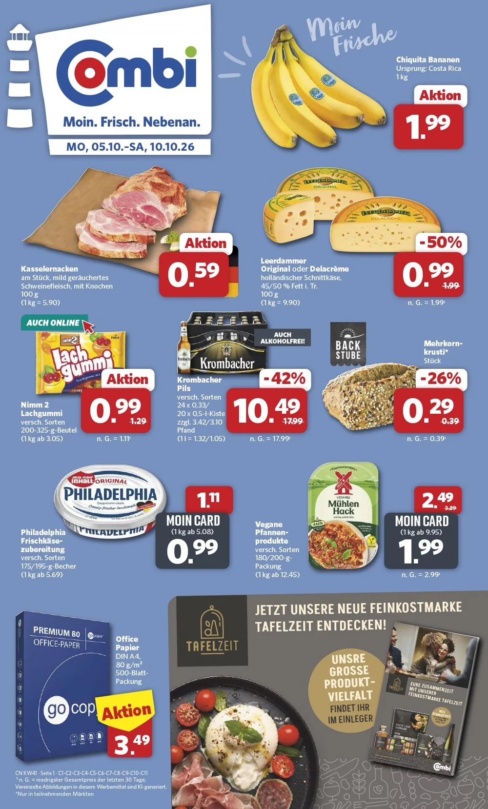 Combi Prospekt ab 19.10.2026 Angebote Blättern 1 combi prospekt kw 41