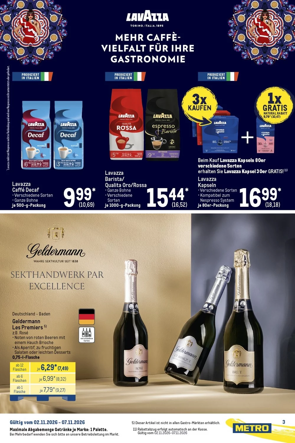 Metro Prospekt Food ab 02.11.2026 Angebote Blättern 3 METRO prospekt november 2 7 3