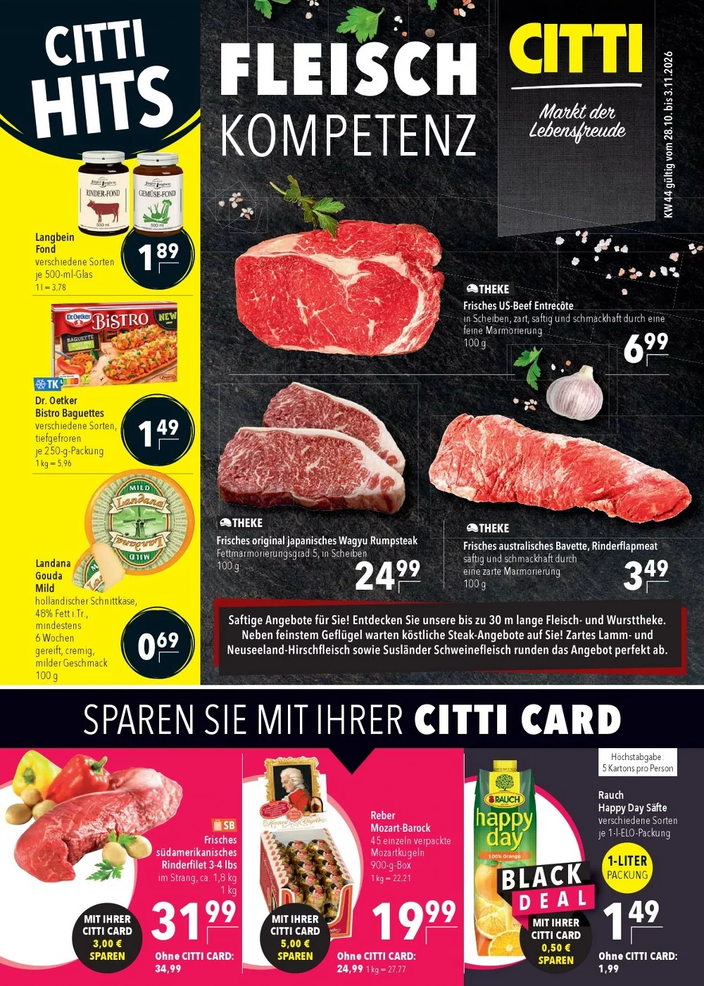 CITTI Markt Prospekt ab 28.10.2026 Angebote Blättern 1 citti prospekt kw-44