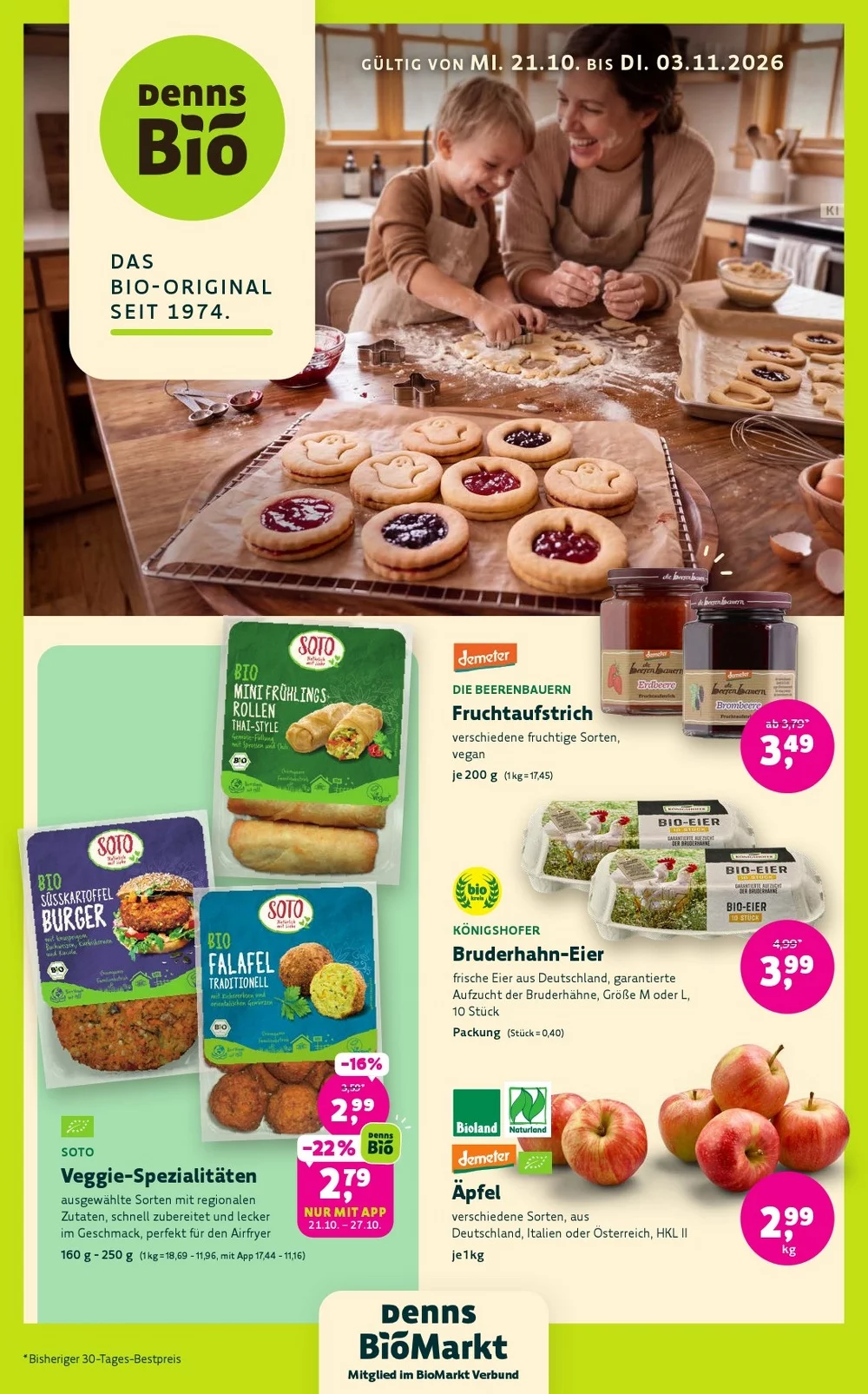 Denn's Biomarkt Prospekt ab 04.11.2026 Angebote Blättern 1 denns biomarkt prospekt kw-43-44