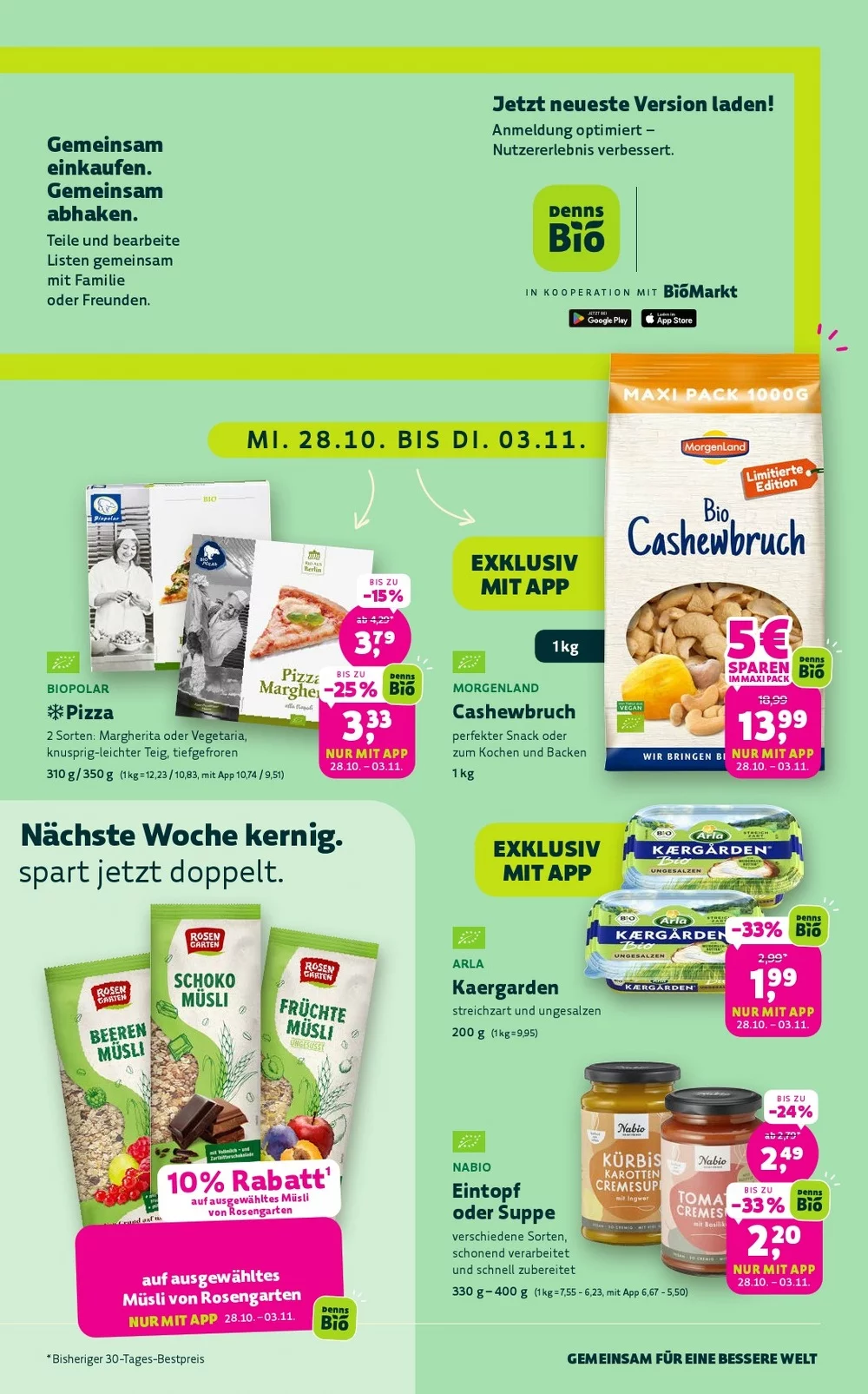Denn's Biomarkt Prospekt ab 04.11.2026 Angebote Blättern 3 denns biomarkt prospekt oktober 22 3