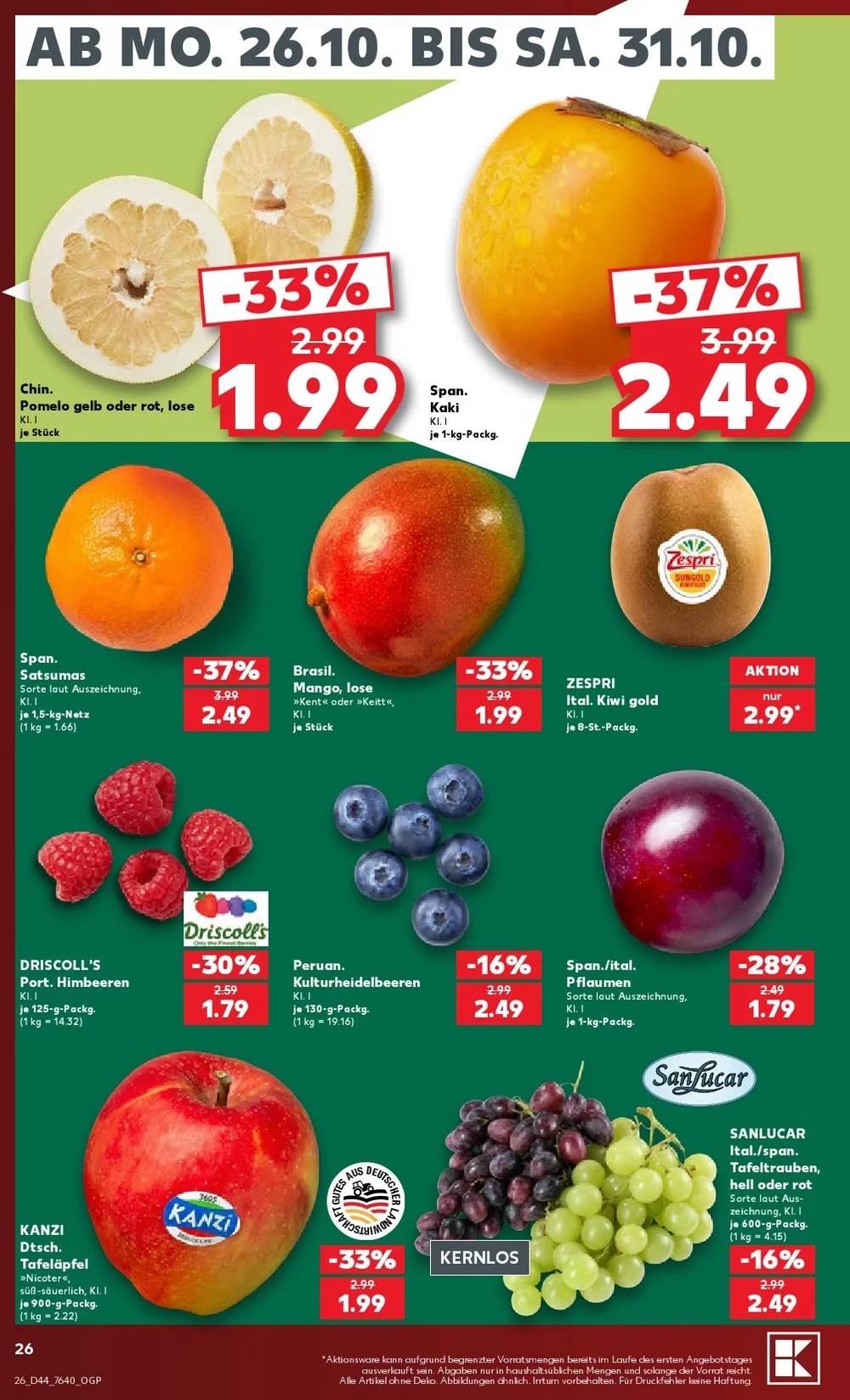 kaufland prospekt oktober 26 31 26