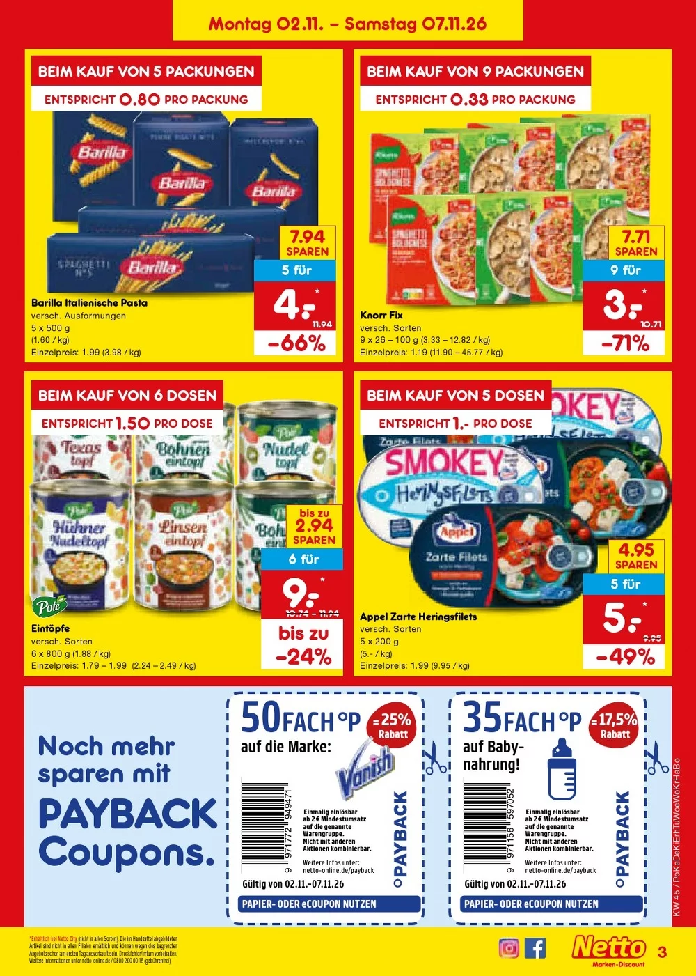 Netto Marken-Discount Prospekt ab 02.11.2026 nächste Woche Blättern 3 netto marken prospekt november 2 7 3