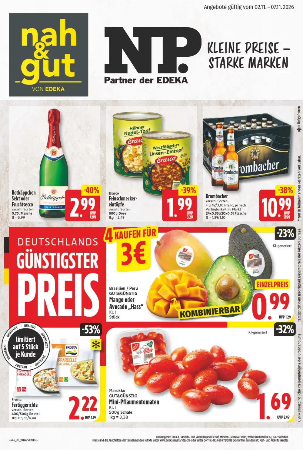 NP Discount Prospekt (Nah&Gut) ab 02.11.2026 Angebote Blättern 1 np prospekt kw-45