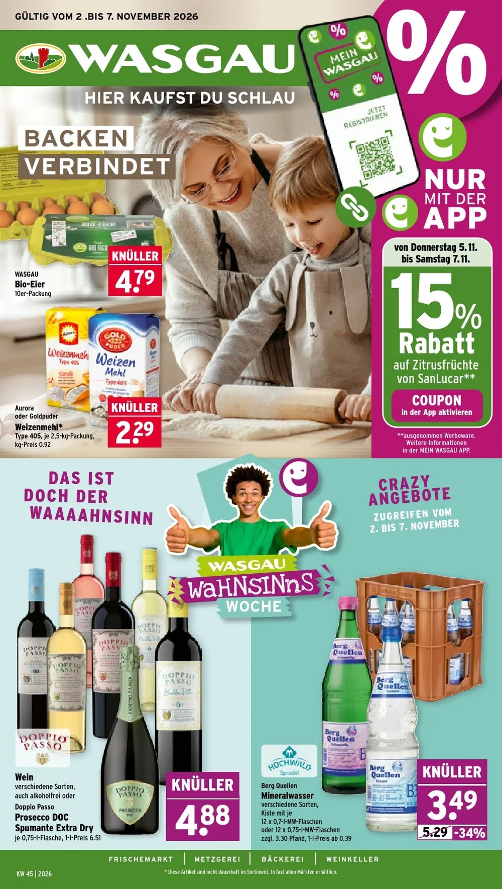 Wasgau Prospekt ab 02.11.2026 Angebote Blättern 1 wasgau prospekt kw-45