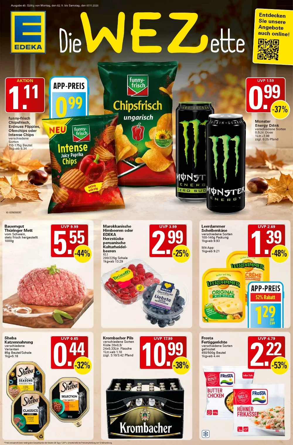 WEZ Prospekt ab 02.11.2026 Angebote Blättern 1 wez prospekt kw-45